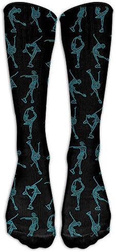 KAKARA Classic Middle Stockings Ice Skating I Love Figure Skating Personalized Socks Sport Athletic Crew Socks For Women Lady Girls