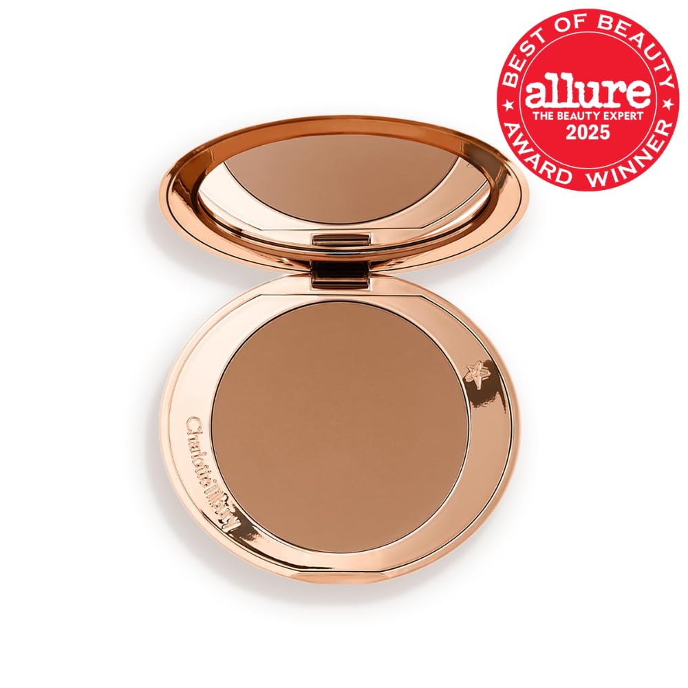 Charlotte Tilbury Airbrush Matte Bronzer - Smoothing & Blurring Powder Bronzer with an Airbrush Finish - Refillable Makeup Infused with Silky Mica & Hyaluronic Acid