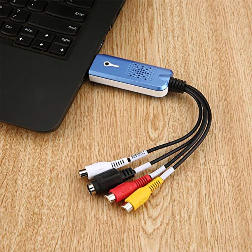 Liobaba Portable USB 2.0 Easycap Video Audio Capture Card Adapter VHS DC60 DVD Converter Composite RCA Blue