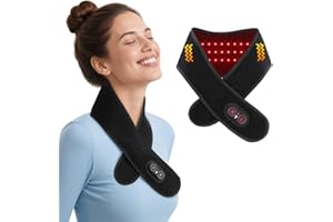Neck Heating Pad with Vibration, Portable Cordless Heated Scarf, Compact Soft with 3 Heat Settings, 3 Adjustable Vibration In
