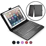 Cooper Infinite Executive Keyboard case for 9'', 10'', 10.1'' inch Tablets | 2-in-1 Bluetooth Wireless Keyboard &amp; Leather Folio | Universal, Stand, Vegan Leather, 100HR Battery, 14 Hotkeys (Black)