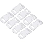 YOKIVE 8 Pcs Plastic Buckles, Dual Adjustable Snap Clips | Quick Side Release Buckle, Great for Backpack Strap Webbing Belt Sewing, (White, 1-Inch)