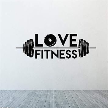 pegatina de pared 3d Love Fitness Gym Sticker Pesas Fitness Them ...