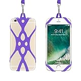 Remeel Phone Lanyard Strap with Universal Silicone Case Holder for iPhone 7 iPhone 7plus iPhone 6 iPhone 6s and Even All Size Smartphone (Purple)