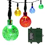 APEXPOWER [Rechargeable Battery Included] Battery Operated Lights, Automatic Timer Controllable 30LED 21ft 8 Modes String Lights for Outdoor Indoor Garden Party Tree Decoration