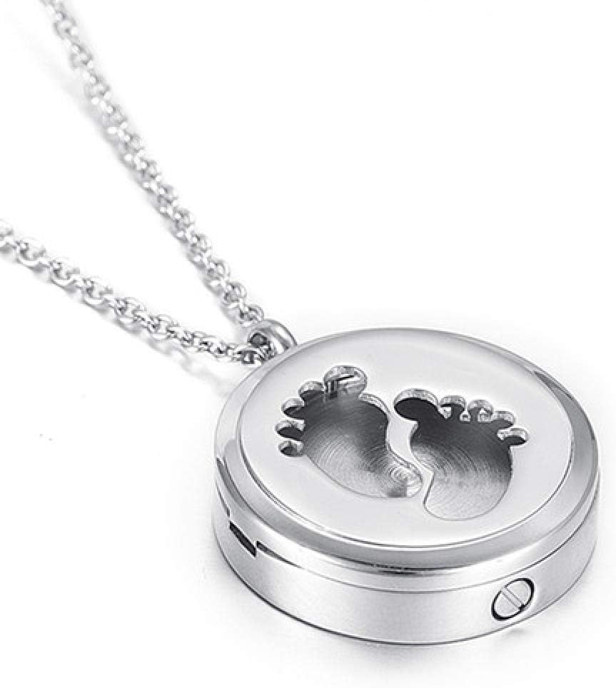 PicZhiwenture Mom and Child Perfume Locket Cremation Memorial Jewelry For Family Loss Urn Pendants Hold Ashes Keepsake Necklace-1pcs_silver