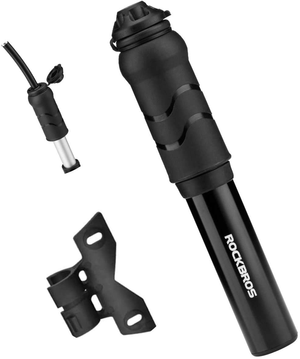 ROCKBROS Bicycle Mini Pump Frame Pump 100 PSI Air Pump Presta & Schrader Valves for Mountain Bikes, Road Bikes, E-Bikes, MTB