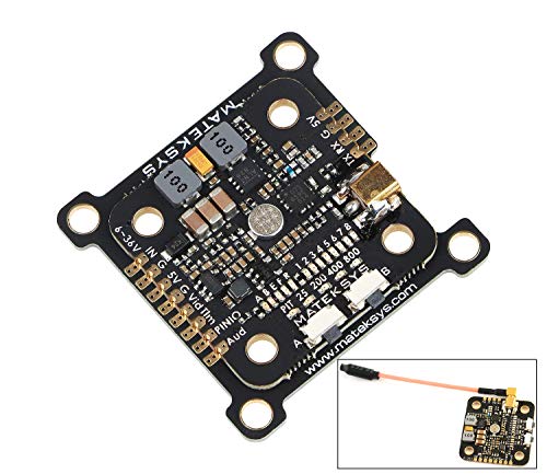 Matek FPV Video Transmitter VTX Mini 6~36V Input 40CH Pit/25/200/400/800mw Switchable, Support Tramp Protocol for F4 AIO Stack 210 220 250 240 4/5/6 inch Carbon Fiber FPV Racing Drone Quad Frame