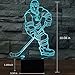 3D Optical Illusion LED Desk Lamp , 7 Color changing with USB Cable Touch Button Night Light - Best Gift for Kids/ Friends/ Birthdays/ Home Bedroom Decor Lighting (player)