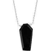 Shivangi Gems Natural Gemstone Pendant Necklace, Coffin Crystal Women Jewelry, Adjustable Silver-Plated Chain 18, Healing Crystals, Handcrafted Necklace, Gift Birthdays Occasions