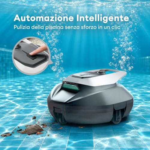 Pooleco Robot Pool 10s, Wireless Pool Cleaner Robot 90min, Control Through Application and Distance, Auto-Parking, for All Surfaces Pools Above Ground and Buried Up to 80㎡