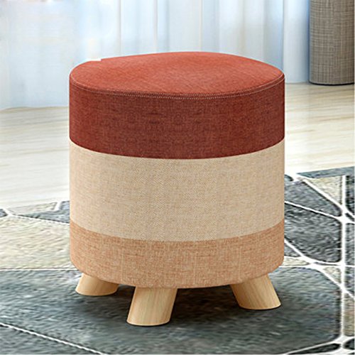 Friendship Shop Stool- Stool Abstract Wave Pattern Fabric Cover Box Multifunctional Small Ottoman Wooden Footrest Pouffe Stool 4 Legs Shoes Stool Sofa Stool 31 X 32CM (Color : B) - Thumbnail 2