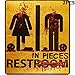 2 Pieces Halloween Stickers Scary Restroom Sign Sticker Halloween Door Wall Decals Decoration for Ghost House and Horror Themed Parties