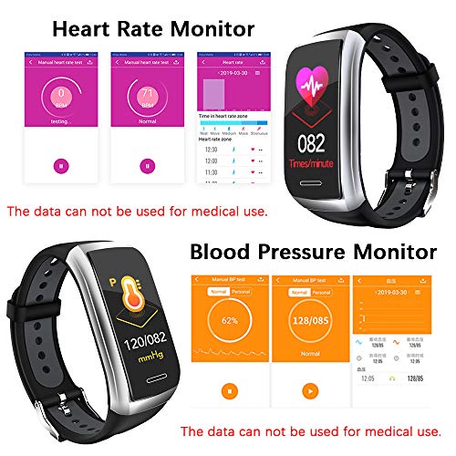 Fitness Tracker Watch, Activity Tracker with Heart Rate Monitor, 1.14'' Color Screen Fitness Watch with Blood Pressure Monitor Sleep Monitor, Pedometer Calories Counter Smart Watch (Grey) - Thumbnail 2