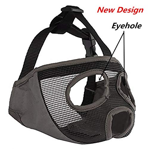 JYHY Short Snout Dog Muzzles- Adjustable Breathable Mesh Bulldog Muzzle for Biting Chewing Barking Training - Image 3