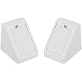uxcell Plastic Corner Braces, Shelf Cabinet Door 90 Degree 2 Holes Angle Brackets with Cover Cap White, Pack of 50
