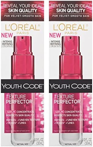 L'Oreal Youth Code Texture Perfector Serum, 1 Oz (2 Pack) + FREE Luxury Luffa Loofah Bath Sponge On A Rope, Color May Vary