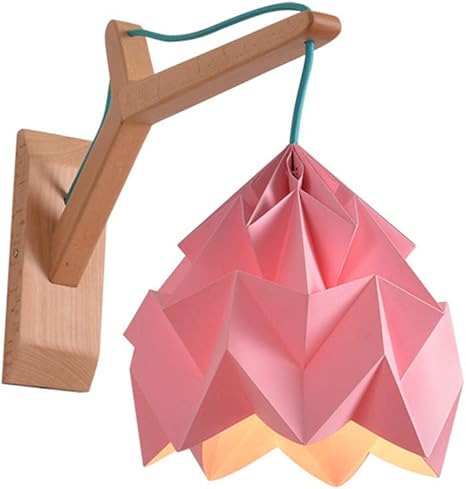 Amazon Co Jp 創造的な手作り折り紙ledウォールランプ 北欧マカロン紙人格寝室子供部屋のウォールランプ ピンク Diy 工具 ガーデン
