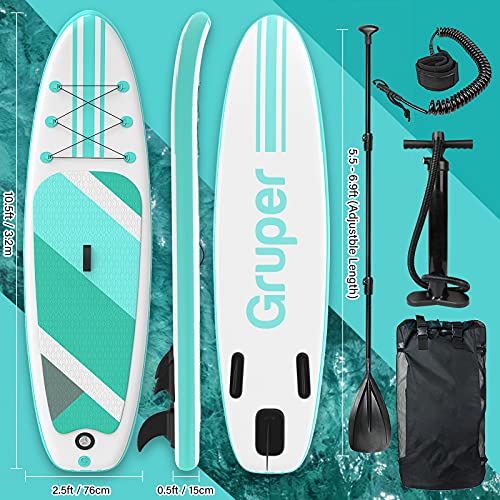 Gruper Paddle Board 10.5ft SUP + Kit Inflatable Paddle Boards for