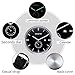 NORTH Black Leather Mens Watch Fashion Analog Quartz Men Wrist Watches Casual Waterproof Military Wristwatch for Men Stainless Steel with Date