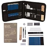 Bellofy Professional Drawing Kit Artist Drawing Supplies Kit | 33-Piece Sketch Kit, Erasers, Kit Bag, Free Sketchpad | Perfect Graphite Drawing Pencil Set for Sketching | Art Pencils for Shading