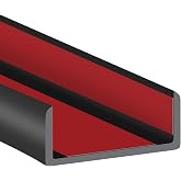 Rubber Edge Trim, Flexible Self Adhesive U Shaped Peel and Stick Edge Banding, 1-1/2"(38mm) U Channel Edge Protector, Edge Guards for Woods, Furniture, 20Ft, Black Color