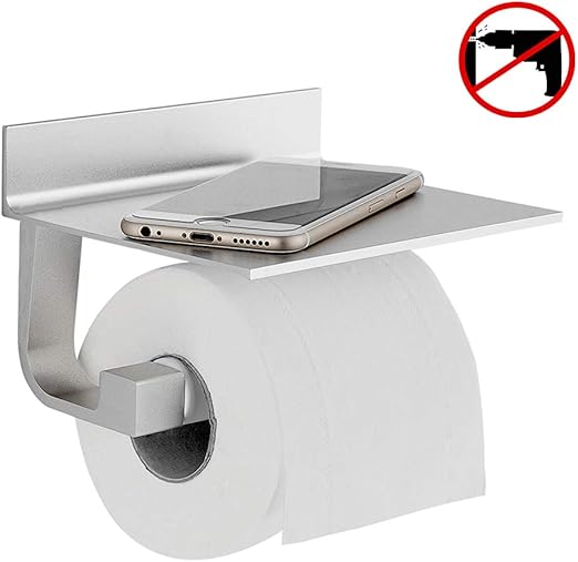 Hoomtaook Toilettenpapierhalter Ohne Bohren Bad Badezimmer Deko Selbstklebende Toilettenpapierhalter Ohne Bohren Space Aluminium Matte Finish Silber Amazon De Baumarkt