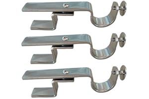 THE NONO BRACKET COMPANY NoNo Bracket - Inside Mounted Blinds Curtain Rod Bracket Attachment (Nickel Set of 3)