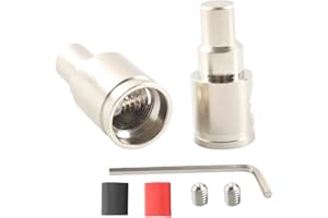 TIALECCI Amp Input Reducer 0GA to 0GA Car Audio Amplifier Wire Terminal Connectors Brass 2PCS with Heat Shrink Tubing