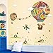 ElecMotive Penguins Clouds Bear Giraffe on Colorful Balloons Decorative Peel & Stick Wall Art Sticker Decals Kids Boys Nursery Wall Art Room Decor (Colorful Balloons)