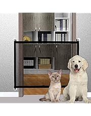 Pet Gate Baby Gate, LIUMY Indoor Outdoor Retractable Dog Gate, with Portable Folding Mesh Safety Gate, for The House Providing a Safe Enclosure to Play and Rest, Extends up to 40.4'' X 29.5