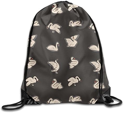 Swan Drawstring Backpack Bag Sack Bag Sackpack Rucksack Daypack Gym Bag Sport Bag Gymbag