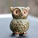 WOMHOPE® 4 Pcs - Mini House Warming Gift Wise Owls Figurine Tabletop Shelf Ceramic Wise Home Decorative Collectible Figurine Statues (Green)