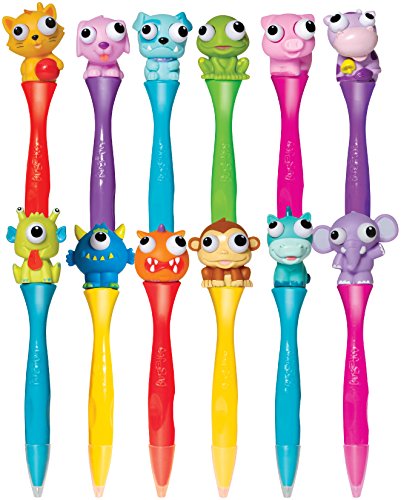 Inkology Bug Eye Pens, Set of 12, Assorted Designs (177-5)