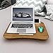HOME BI Portable Lap Desk Laptop Table Tray Bed Table with Handle, Phone Holder, Built-in Laptop Stop Bar, Pillow Foam Cushion,18.5L x 14.96W x 2.17H Inch, Brownthumb 2