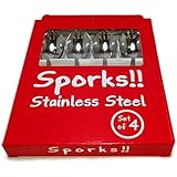 Stainless Steel Sporks Made in 18/10 for Everyday Household Use (Set of 4) Great for Adults, Children, Senior Citizens and the Disabled