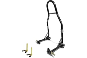 FocoMyLord Motorcycle Rear Wheel Stand, with U + L Fork Swingarm Spool, 850lbs Capacity Universal Paddock Lift Jack Stand, Compatible With Most Yamaha Honda Kawasaki Suzuki BMW Motorcycles(New Update)