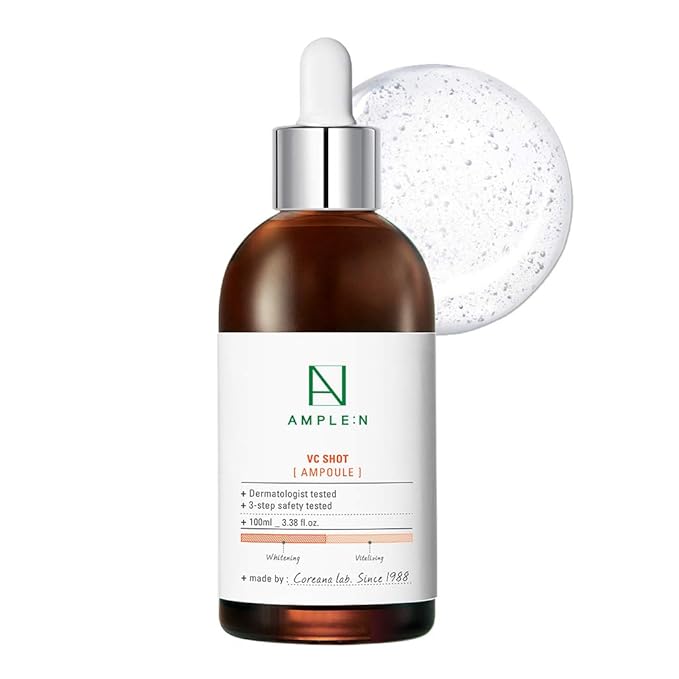 Amazon Com Ample N Vc Shot Ampoule 3 38 Fl Oz 100ml Anti Aging Skin Clearing Facial Serum Reduce Fine Lines Sun Damage For Dark Spots Radiant Skin Even And Tone Skin Beauty
