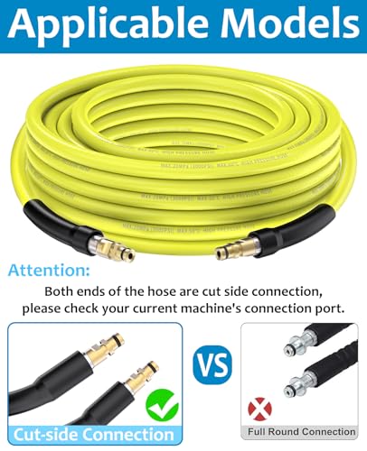Pressure Washer Hose 10M Replacement for Karcher K Series – Compatible with K2 K3 K4 K5 K7 with Click-Type Quick Connector, 11.2mm Pipe Diameter Yellow