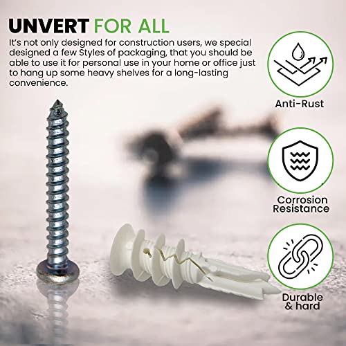 8 SelfDrilling Drywall Plastic Anchors Kit, Heavy Duty Anchors with