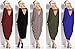 Longwu Womens Autumn Long Sleeve Cotton Overall Dress Loose Fit, Black, Medium