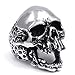 Elfasio Mens Stainless Steel Ring Skull Silver Tone Biker Jewelry Size 8-14