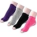 Meaiguo Women Yoga Socks Non Slip Skid Toeless Grips for Pilates Barre 4 Pack