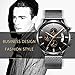 Watch Men Casual Stylish Stainless Steel Watch with Milanese Mesh Band, Waterproof Black Multifunctional Watch for Men