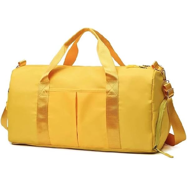 Yellow Travel Duffel Bag For Women Men Weekender Overnight Bag For Women Sports Carry On Bag With Shoe Compartment For Workout Hospital Gym Airplane | Travel Duffels - View #4