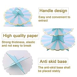 JOGILBOY 2 Pack Round Cardboard Cupcake Stand