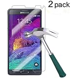 TANTEK YYY26 Bubble-Free, Anti-Scratch, Anti-Fingerprint Tempered Glass Screen Protector for Samsung Galaxy Note 4-2 Piece