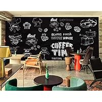 Scmkd Custom Wallpaper European-Style Hand-Painted Black and White Coffee Shop Mural Restaurant Mural Wallpaper for Wall 3 d-120CMX100CM