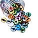 Beadthoven 90pcs 25mm Mixed Style Round Glass Dragon Eye Gem Cover Cabochon for Dome Jewelry Finding Cameo Pendent Doll Making