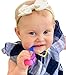 Baby Toddler Toothbrush 4 Pack - Trueocity - Soft Bristles - Teething Finger Handle Toothbrushes for 0-2 Years - Kids First Set (Blue, Orange, Pink, Green, Purple, Yellow) - BPA Free